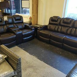 New ashley furniture 2pc power reclining set sofa and loveseat tax included delivery available