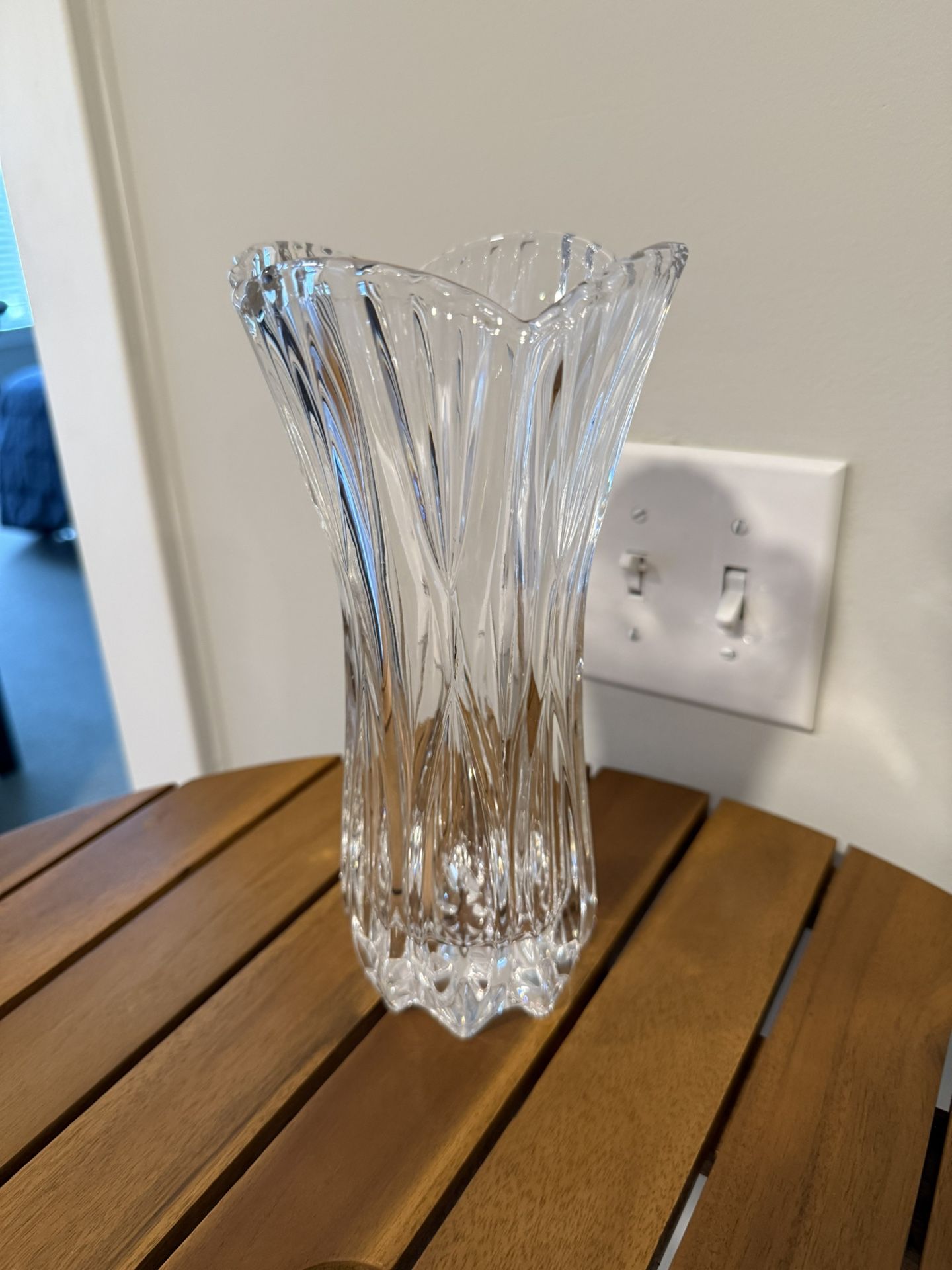 Mikasa blossom crystal vase-12 inches
