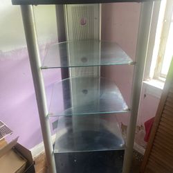 Glass shelf entertainment center