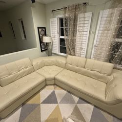 ****New Beige Genuine Leather Sectional Sofa**** HURRY***