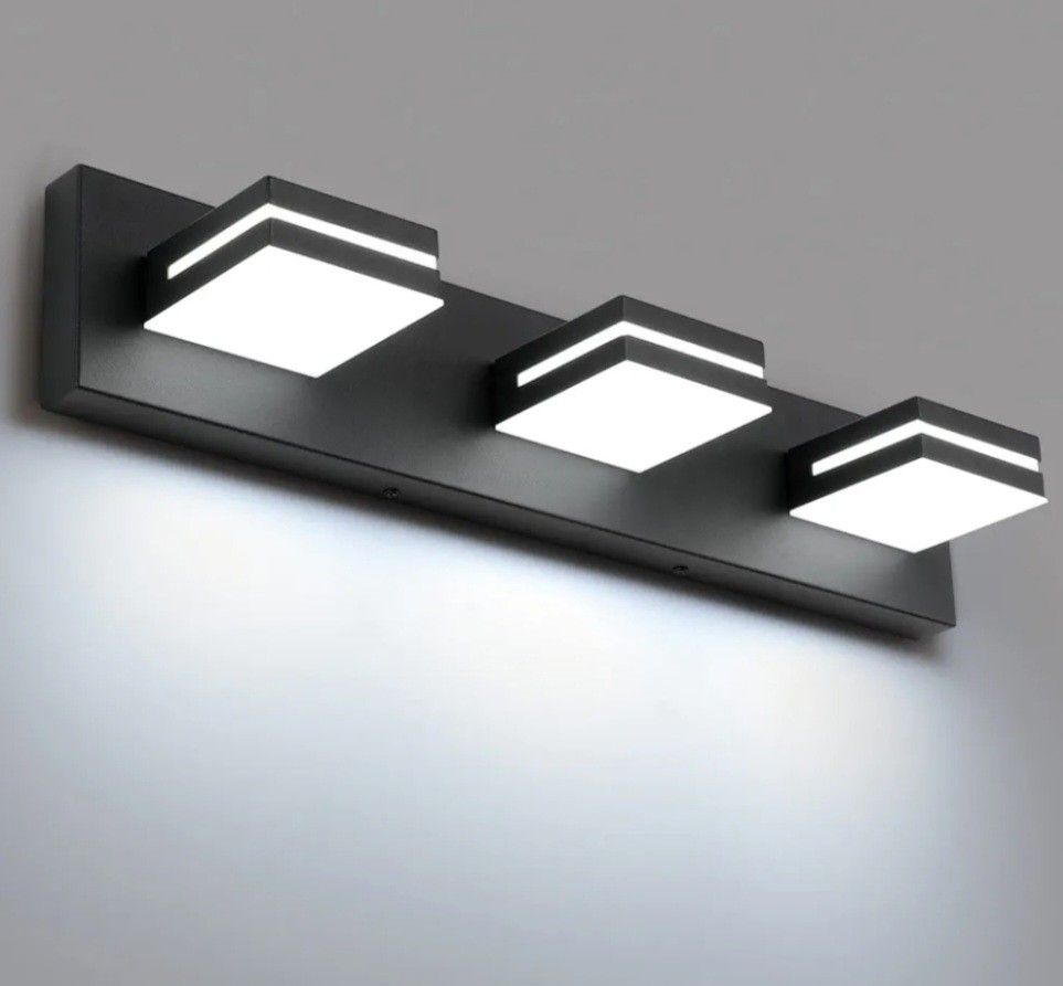 SineRise LED 3-light Vanity Fixture Black 24in Open Box Like New 