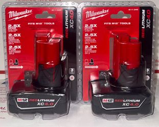 Milwaukee M12 XC4.0 Battery Set of 2! Model #48-11-2440(X2). NOT NEGOTIABLE