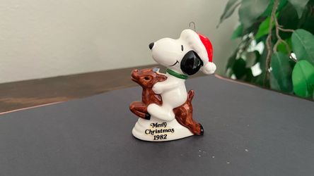 Vintage 1982 Snoopy Peanuts Christmas Ornament – Reindeer