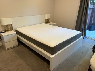 IKEA MALM Queen Bed Frame + Queen Mattress