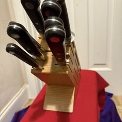 Oxford Hall Set Of Kitchen Knives Made In Japan! High Csrbon Stainless Sterl With Box