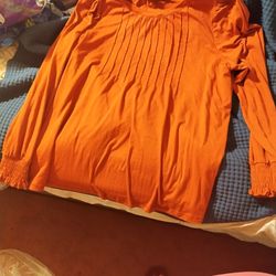Long Sleeve Orange Top