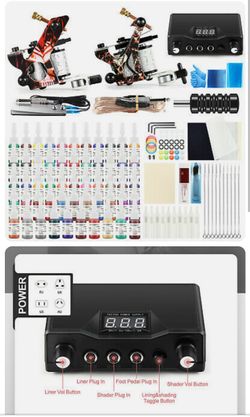 54 Peice  Tattoo kit brand new never used with ink and needles also power supply
