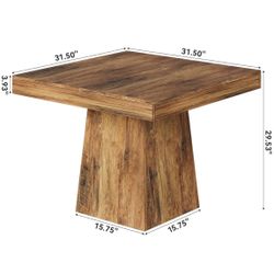 31.5" Small Dining Table for 4, Farmhouse Kitchen Table