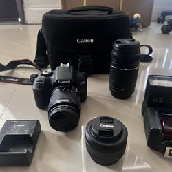 Canon EOS Rebel T7 And 3 Lenses Great Condition 