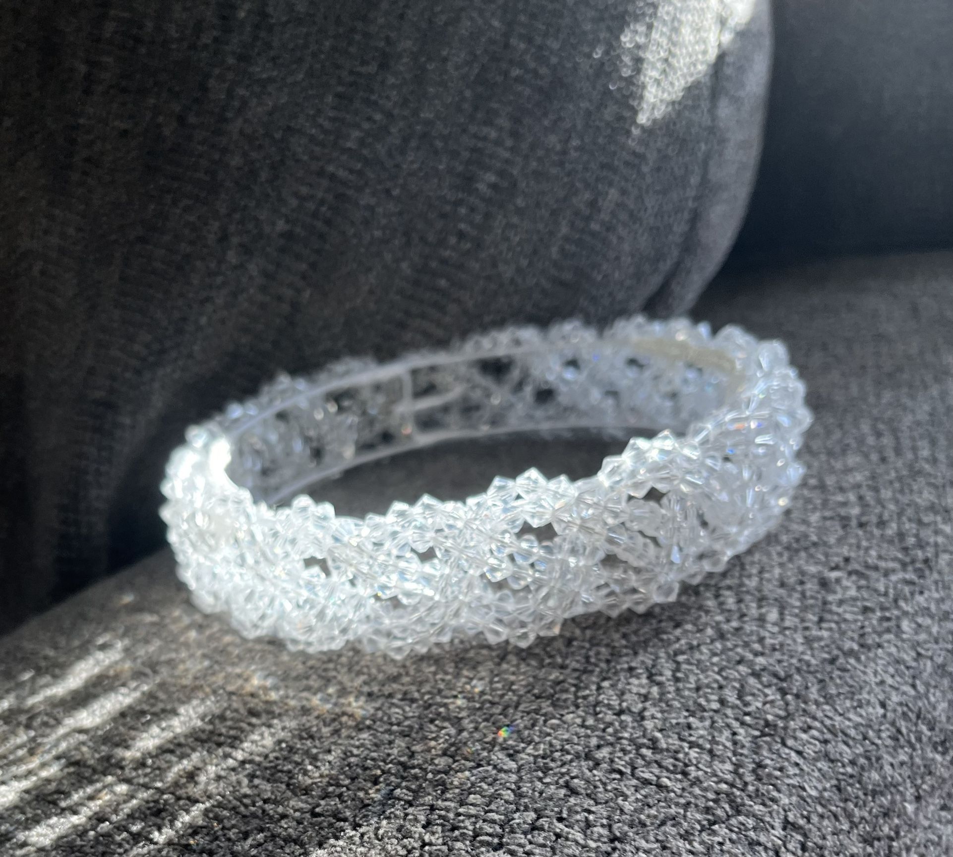 Clear Beaded Crystal Crown