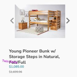 Twin Over Full Bunk Bed w/stairs + Dresser