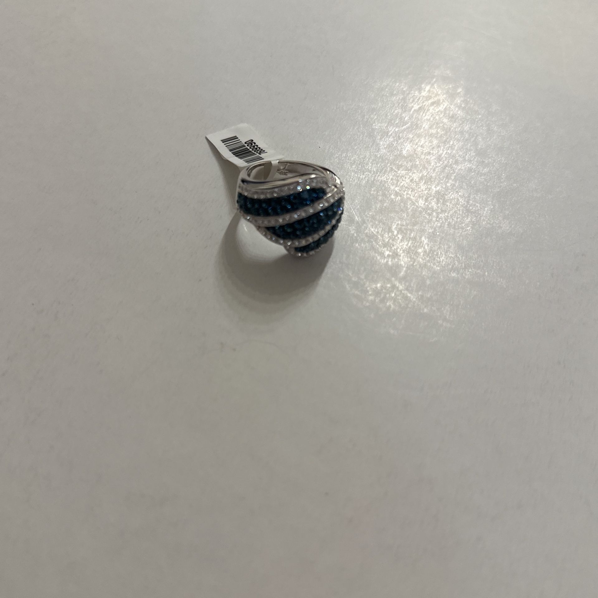 White & Blue Austrian Crystal Ring
