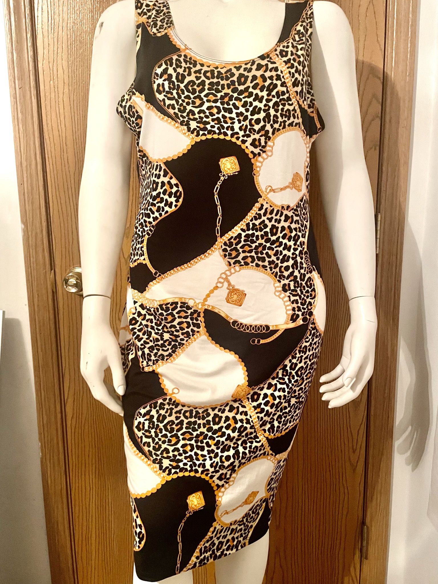 Gold Chain Link Print Dress