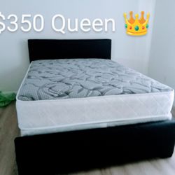 $350 Queen Bed Frame With Mattress And Boxspring Brand New Free Delivery Free Assembly 