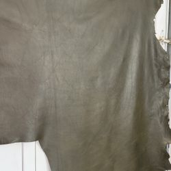 Leather Remnants - Premium Full-Aniline Leather - Color Olive Green 