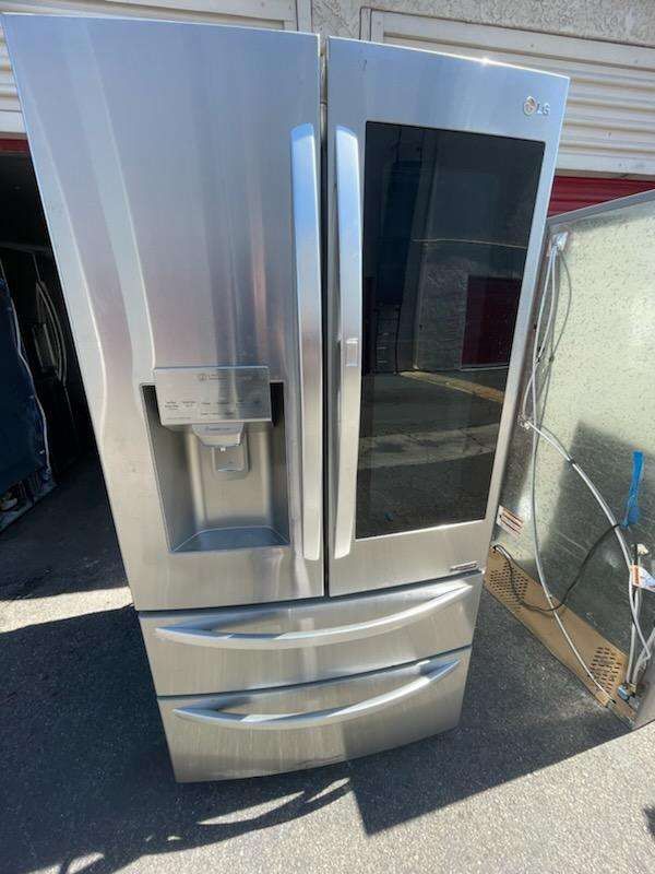 LIKE NEW !! LG INSTAVIEW STAINLESS STEEL DOOR IN DOOR 4 DOOR SMART REFRIGERATOR,All Products : American Fashion Style Bags On Sale