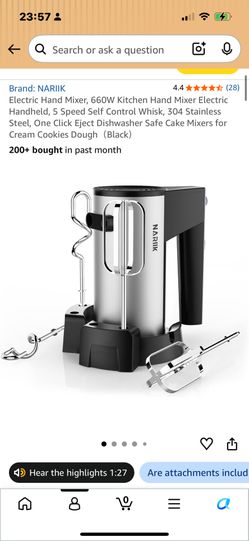 NARIIK 660W Electric Hand Mixer – Brand New