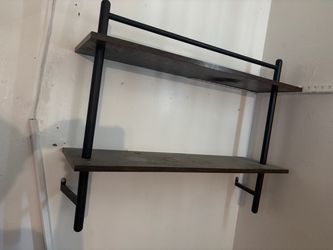 2-Tier Industrial Wall-Mounted Shelf