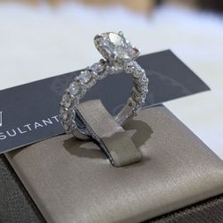 3.40Ctw 18K White Gold Lab grown Diamond Ring 