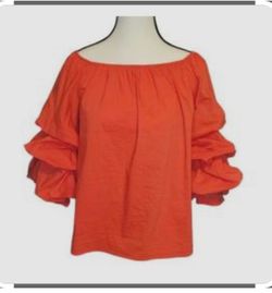 Zara Trafaluc dramatic ruffle puff sleeve blouse