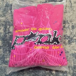 Pink Spider Hoodie Size L