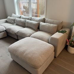 Beige/gray Sectional Couch 