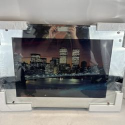 NYC Twin Towers WTC Brooklyn bridge Lighted Mirror Motion Picture w/ Sound 19x26