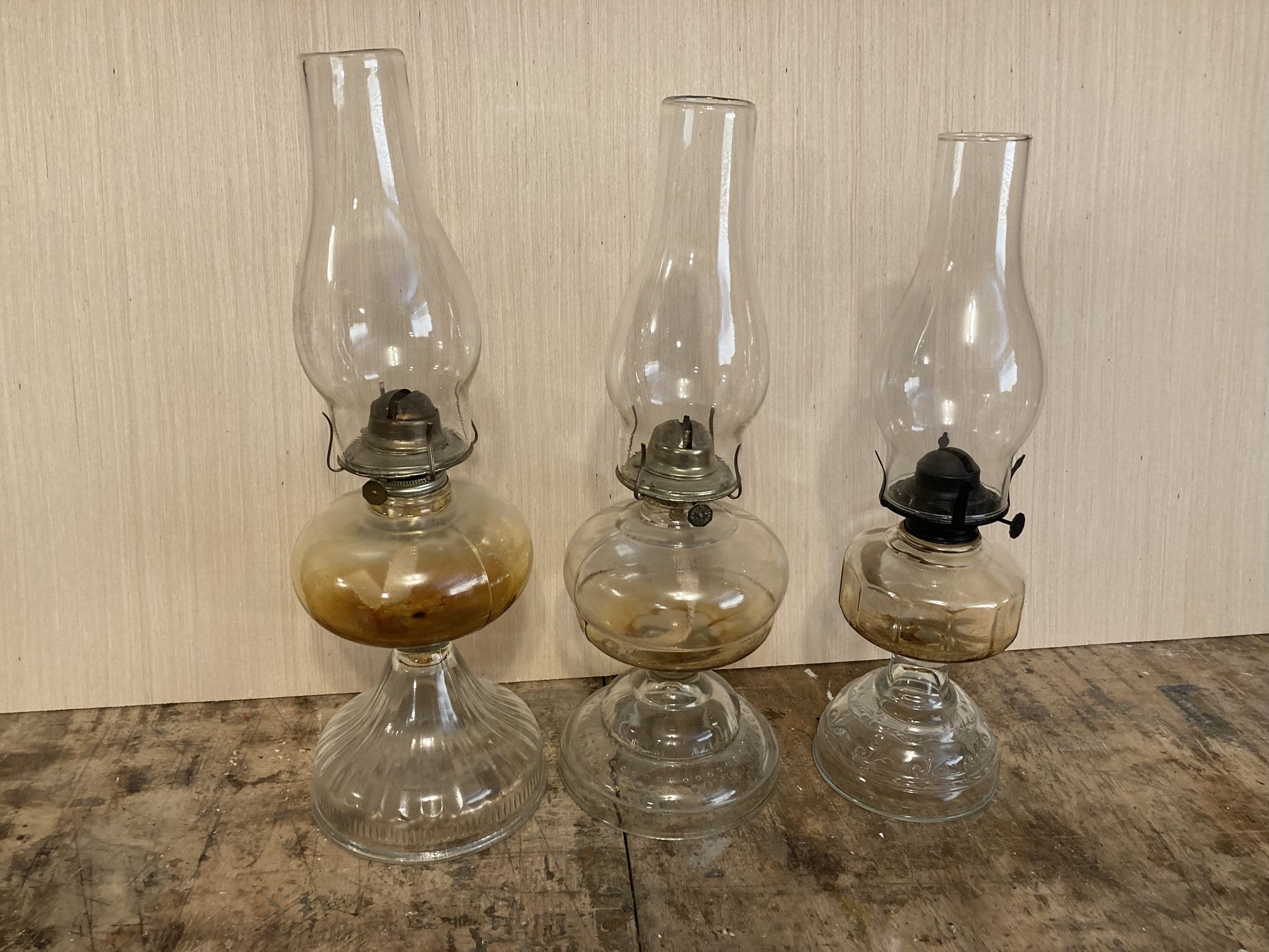 Old Oil-Burning Hurricane Lamps
