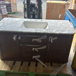 Home Decorators Collection Collette 48 in. Single Sink Cinnamon Oak Bath Vanity with White Carrara Marble Top (Assembled)