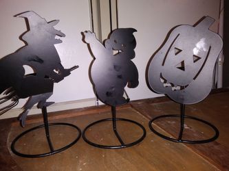 3 halloween candle holders