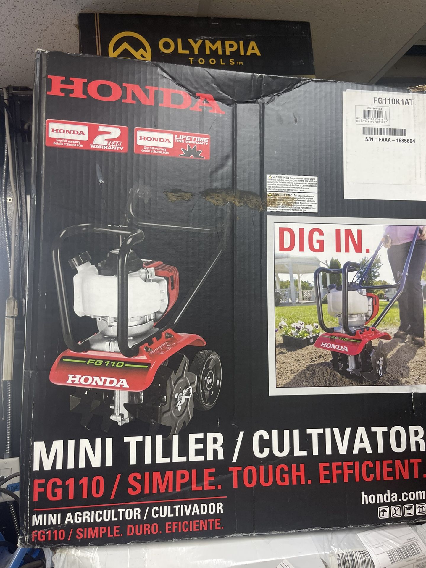 Honda FG110 Mini Tiller/Cultivator.