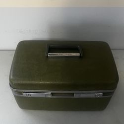 Vintage Green Royal Traveller Train Case, Makeup Case