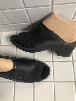 Leather black slip-on women’s shoes