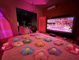 Set of 16 Pastel Flower Throw Pillows – Barbie Party Decor