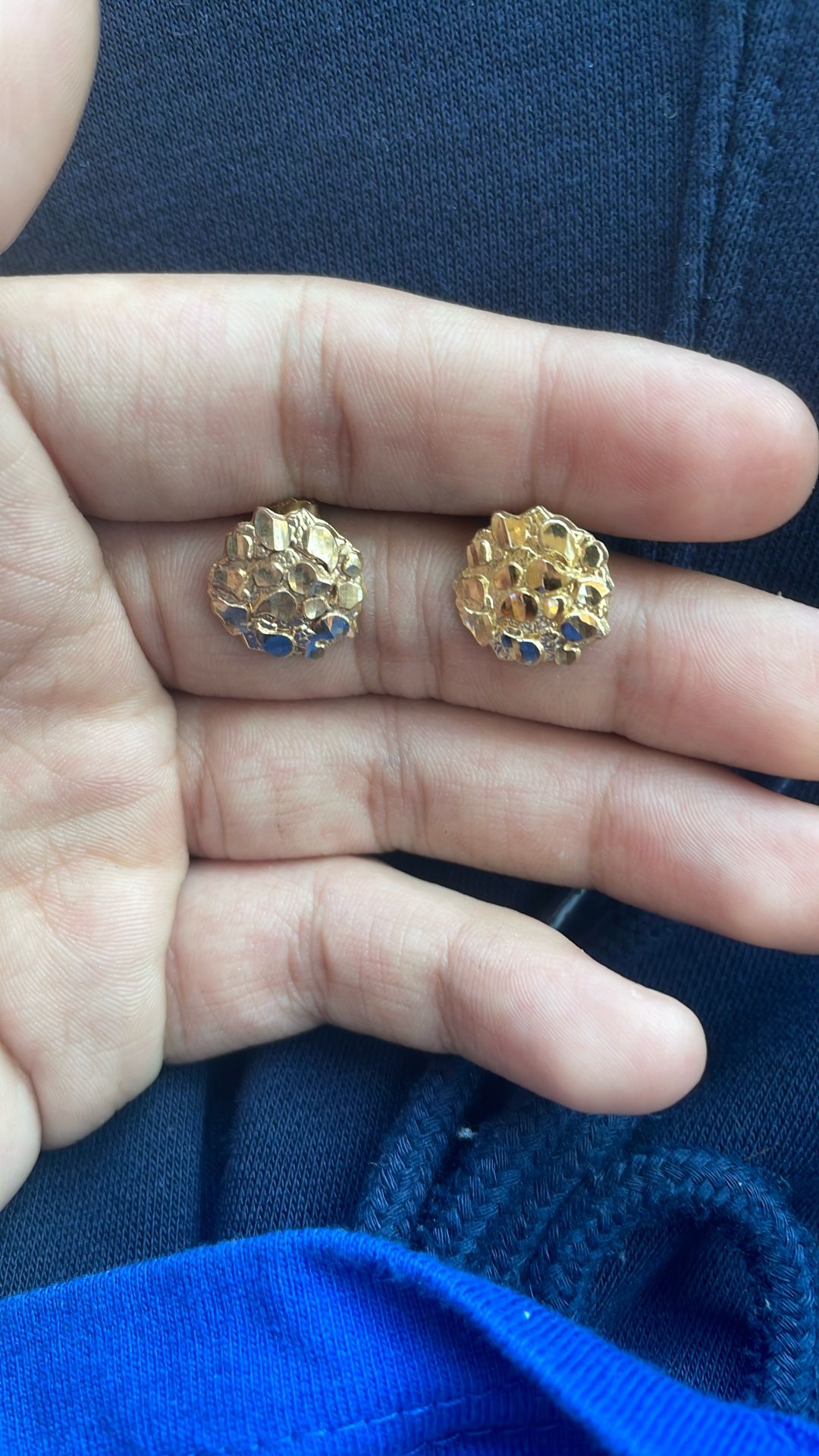 10k Gold Nugget Earrings