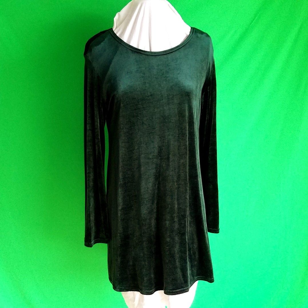 Vintage Carole Little Green Velvet Tunic - M