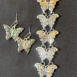 Abalone Butterfly Jewelry Set 