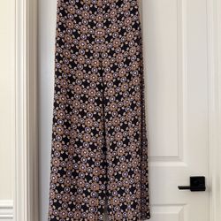 Zimmermann High Waisted Navy Daisy Floral Wide Leg Trousers Pants Size 2 No Belt