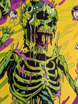 NEW Psychedelic Skeleton Desk/Playing Mat (For Keyboard, Mouse, Card Games)