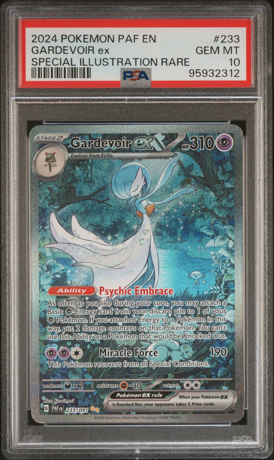 PSA 10 GEM MINT GARDEVOIR EX 233/091 Special Illustration Rare Pokemon Card