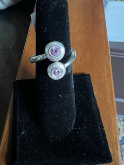 Sterling Silver with Pink stone