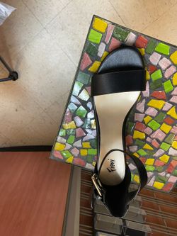 Black wedge shoes size 10