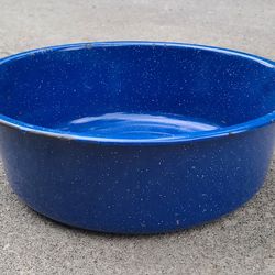 Large Enamelware Blue Pot With Handles