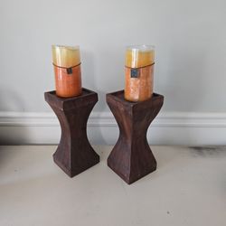 Wood Candle Holders