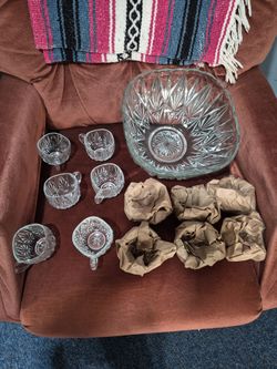 Glass punch bowl
