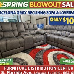 Spring Blowout Sale. Barcelona Gray Reclining Sofa And Loveseat Set Only $1099. Easy Finance Option. Same-Day Delivery.