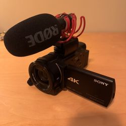 Sony FDR-AX33 4K Camcorder WITH RODE MIC