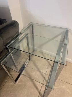 Glass and Chrome Nesting Side Tables