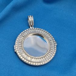 Moissanite 7.40 ctw Circle Mirror Pendant 