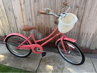 Linus Lil’ Dutchi 20” Kids Bike (20x1.75 Tires) Coral Pink Dutch Cruiser + Wicker Basket